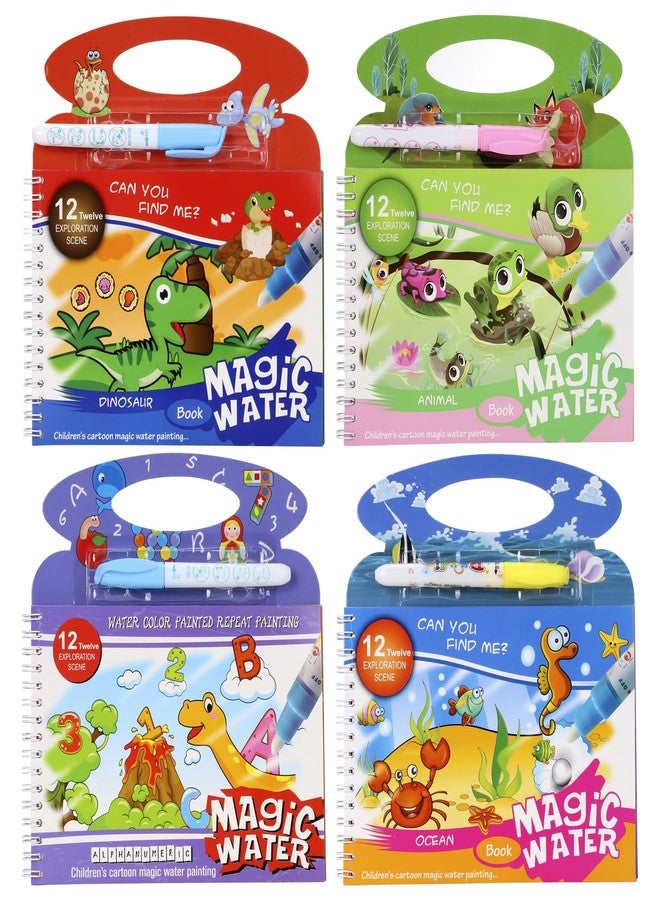 Tinytotem Reusable Cardboard Magical Water Books For Kids With Doodle Pen Board Return Gift Coloring Children Toys Birthday Gifts Educational Toy Magic Painitng Multicolor - Image 1